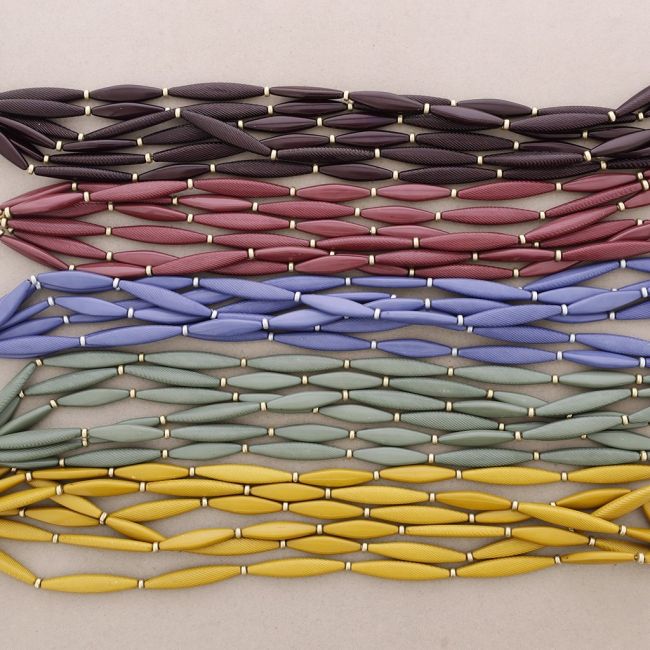 6 ROWS RESIN BEADS SHORT NECKLACE