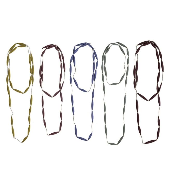 COLLAR LARGO CUENTAS RESINA