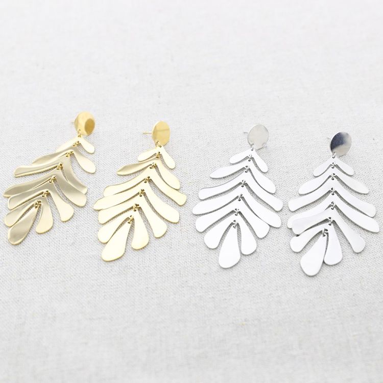 PENDIENTES ACERO COLGANTE HOJA 2