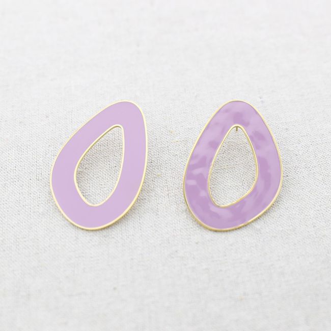 PENDIENTES ACERO ARO IRREGULAR ESMALTE