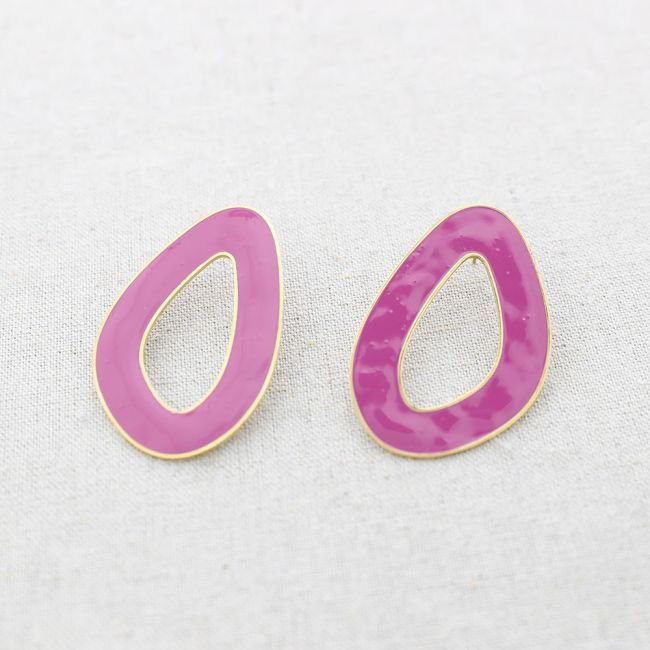 PENDIENTES ACERO ARO IRREGULAR ESMALTE