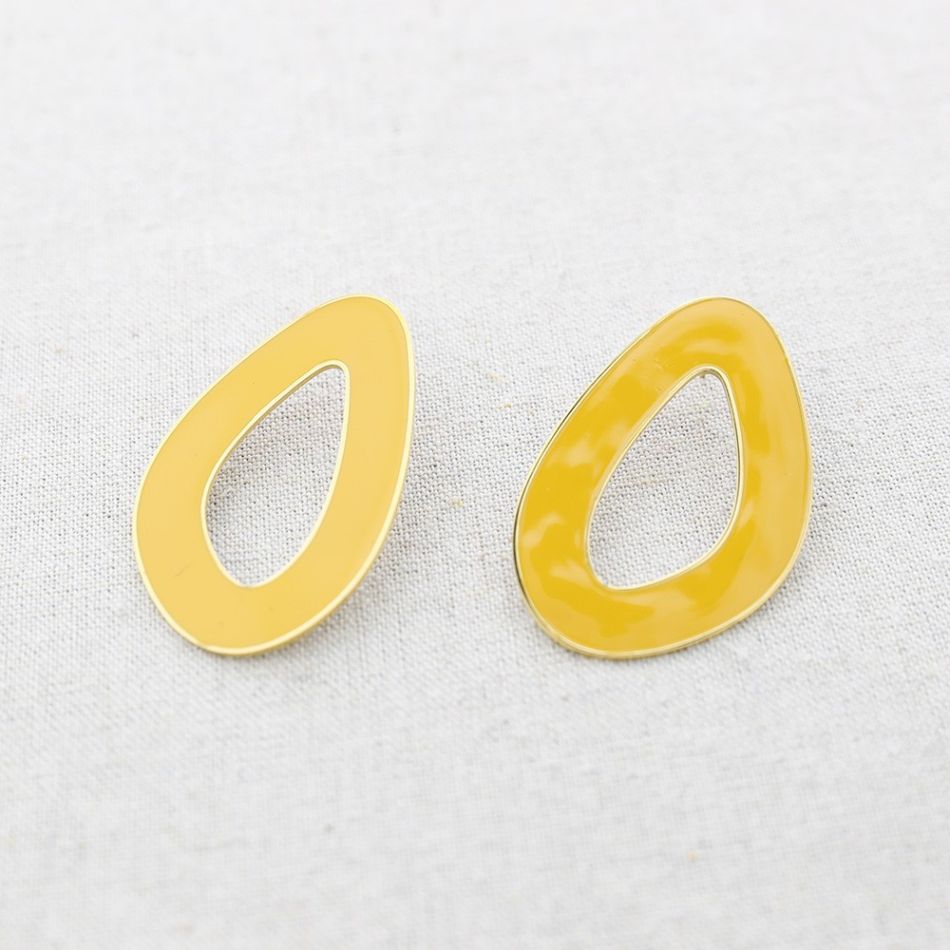 PENDIENTES ACERO ARO IRREGULAR ESMALTE