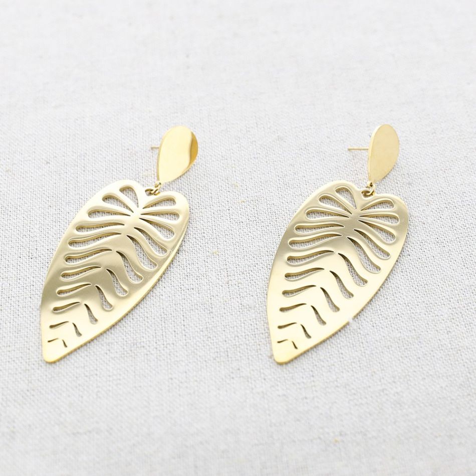 PENDIENTES ACERO COLGANTE CALADA