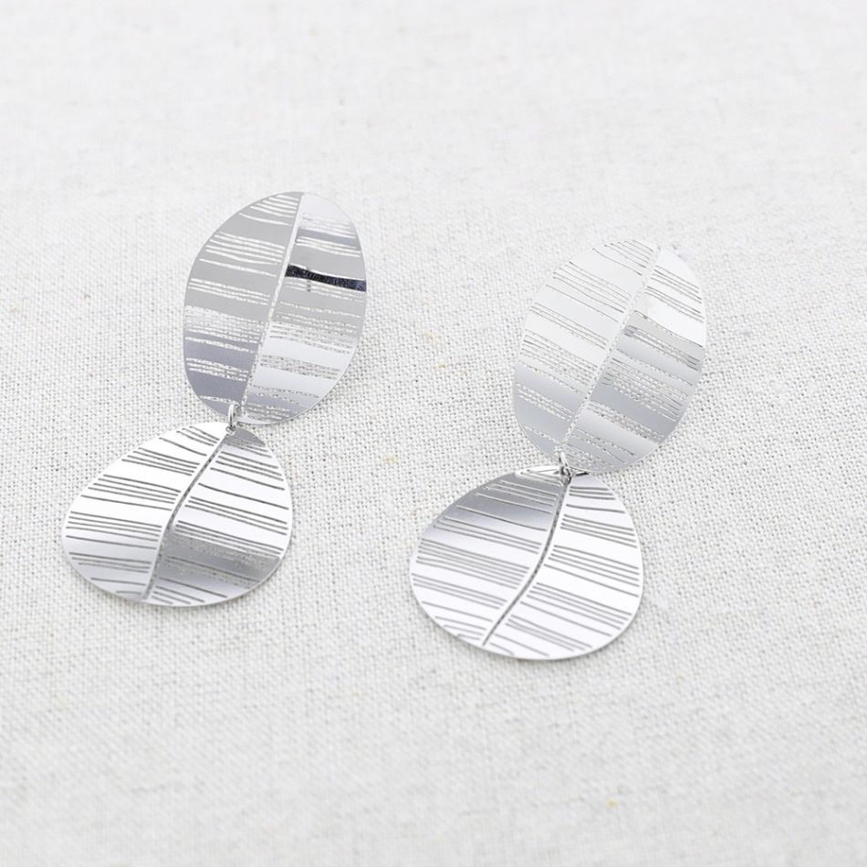 PENDIENTES ACERO DOBLE FILIGRANA