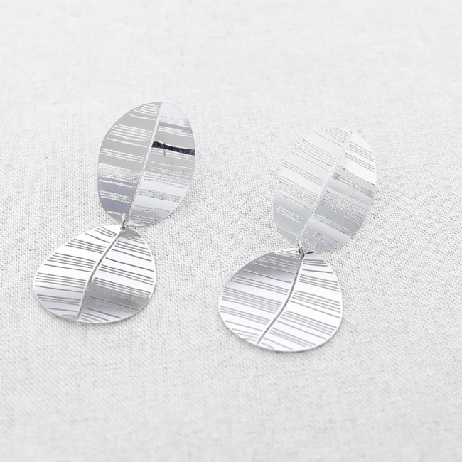 DOUBLE FILIGREE STEEL EARRINGS