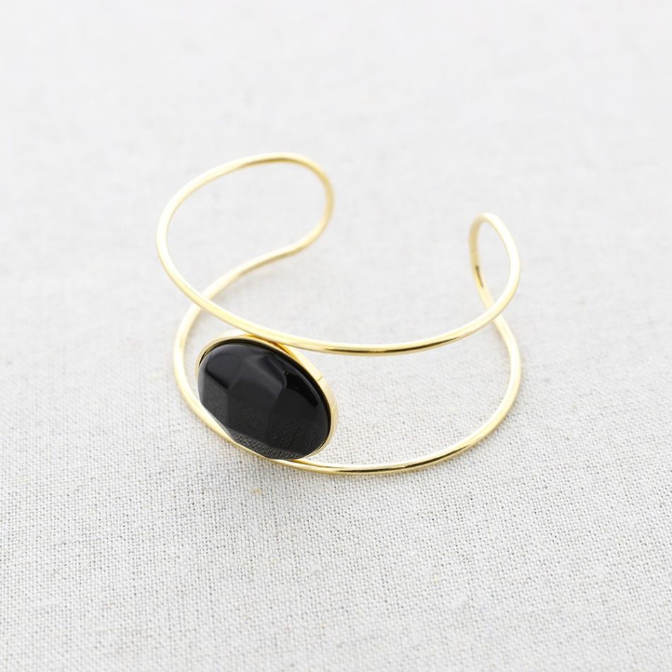PULSERA ACERO DOBLE TIRA PIEDRA