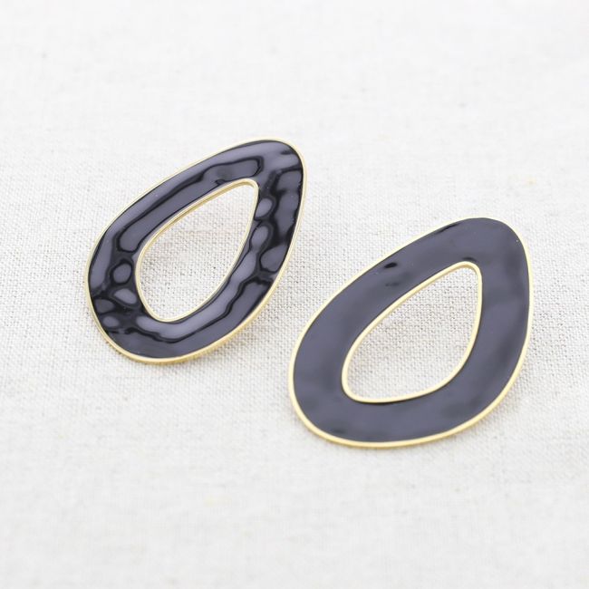 PENDIENTES ACERO ARO IRREGULAR ESMALTE