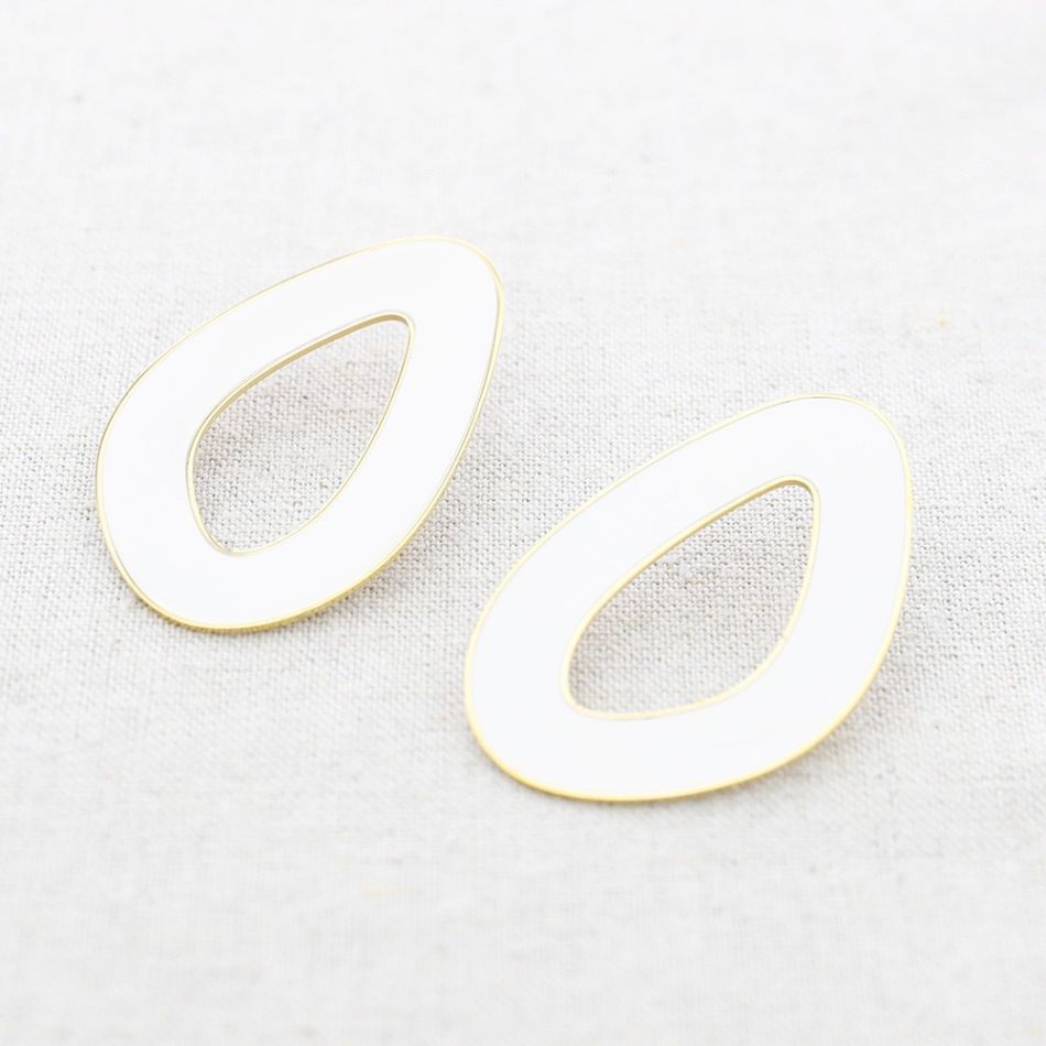 PENDIENTES ACERO ARO IRREGULAR ESMALTE