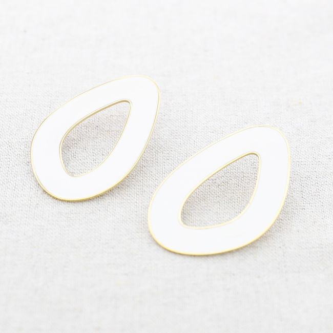 PENDIENTES ACERO ARO IRREGULAR ESMALTE