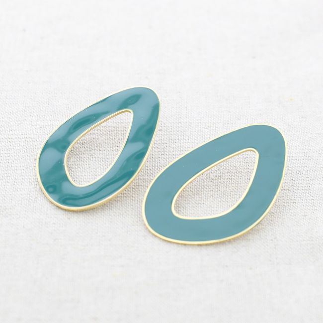 PENDIENTES ACERO ARO IRREGULAR ESMALTE