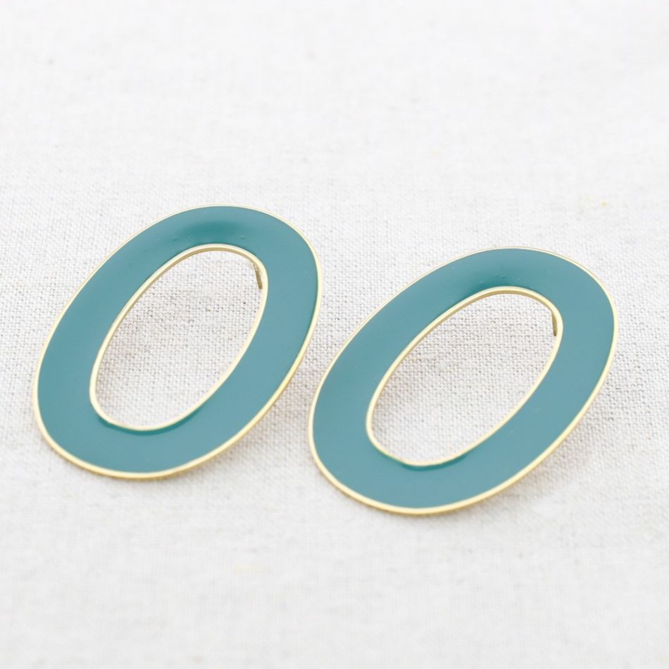 PENDIENTES ACERO ARO ANCHO ESMALTE