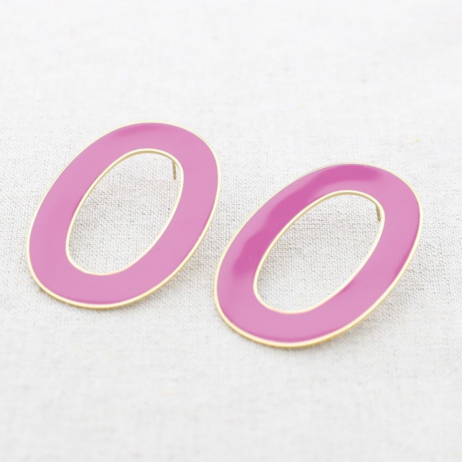 PENDIENTES ACERO ARO ANCHO ESMALTE