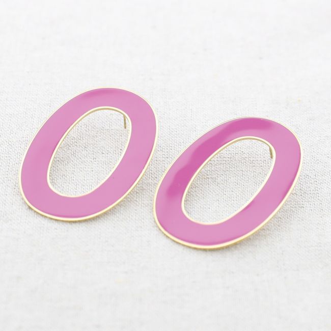 PENDIENTES ACERO ARO ANCHO ESMALTE