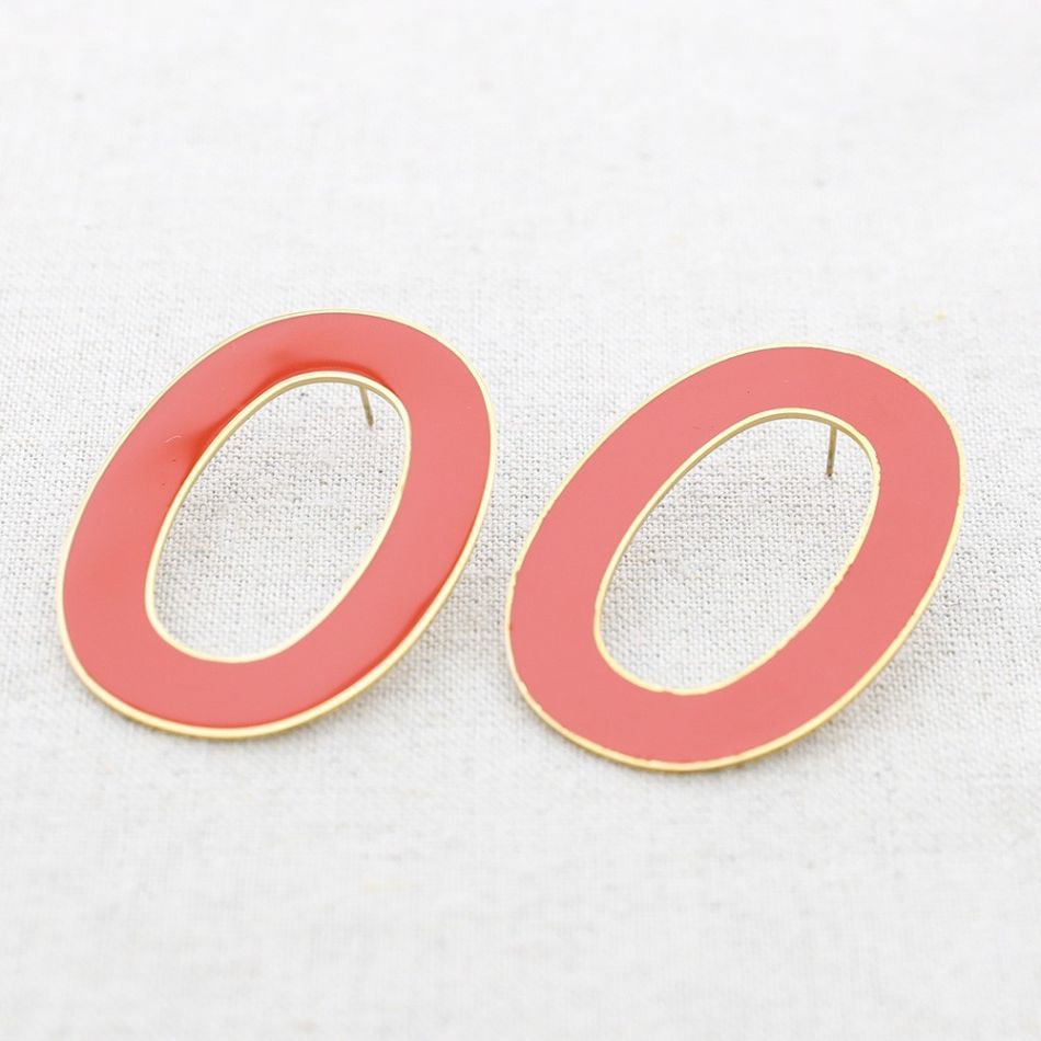 PENDIENTES ACERO ARO ANCHO ESMALTE