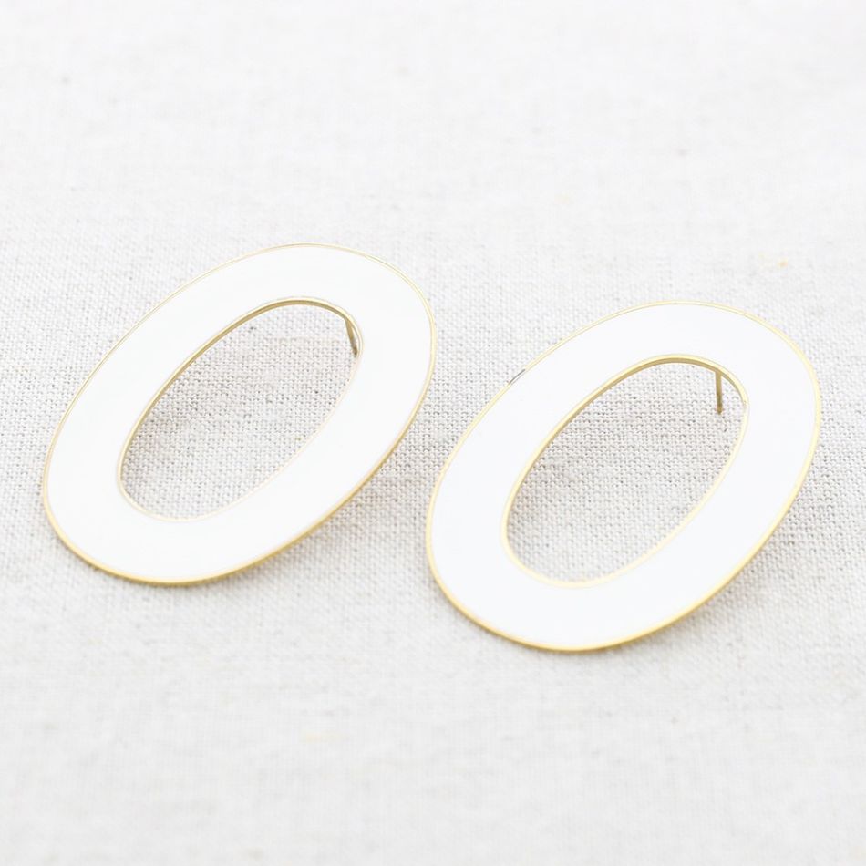 PENDIENTES ACERO ARO ANCHO ESMALTE