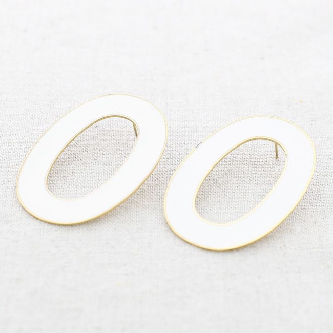 PENDIENTES ACERO ARO ANCHO ESMALTE