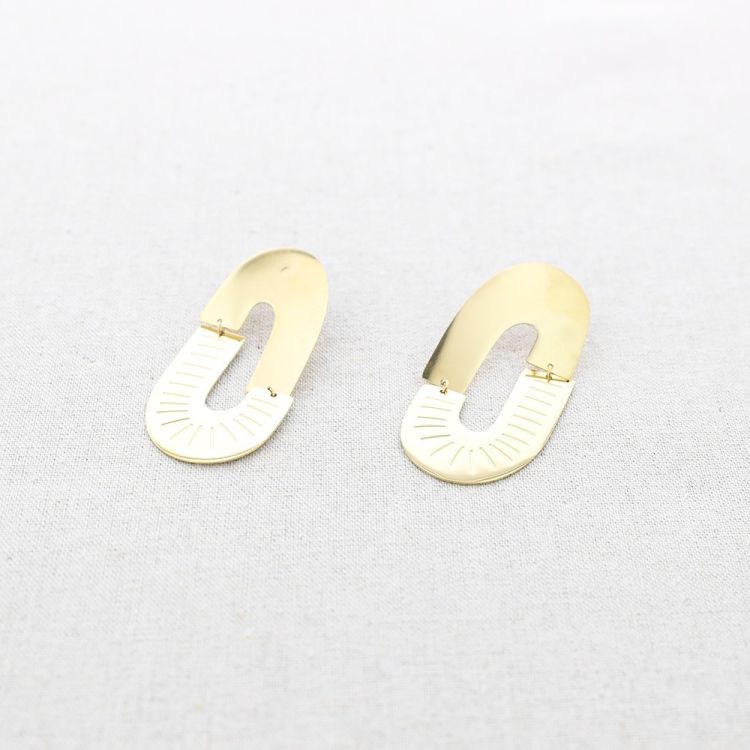 GEOMETRIC SHAPE STEEL EARRINGS