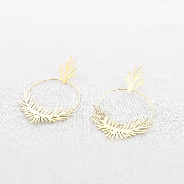 PENDIENTES ACERO ARRECIFES CORAL