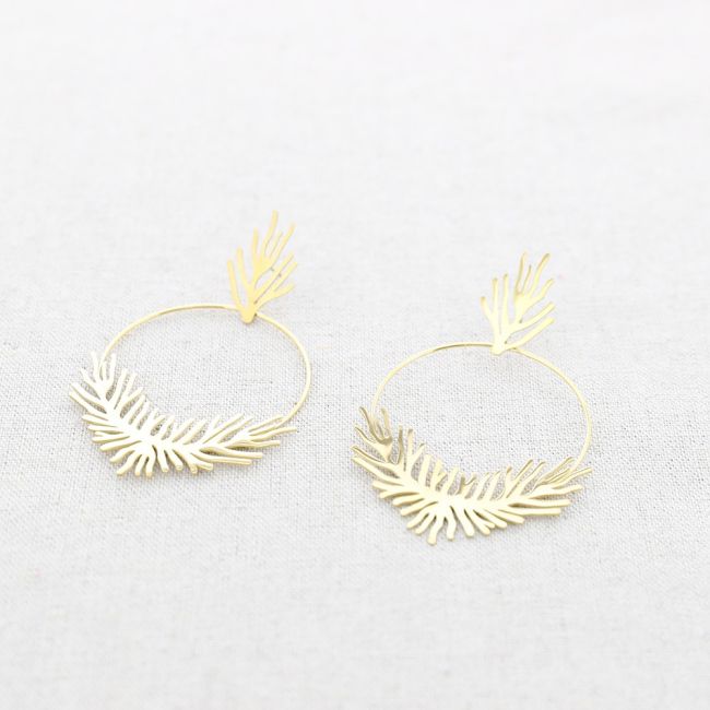 PENDIENTES ACERO ARRECIFES CORAL