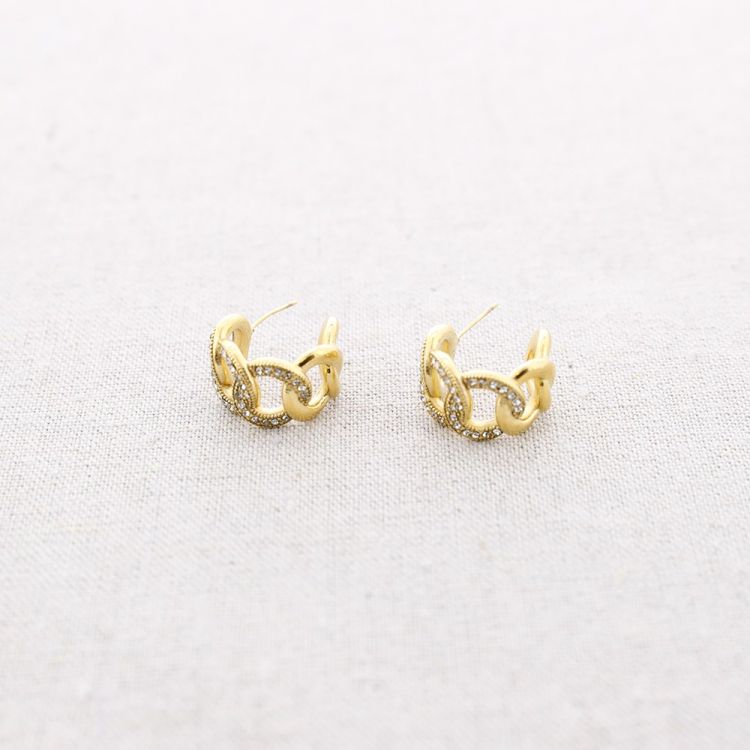 CRYSTAL BRAIDED HOOP EARRINGS