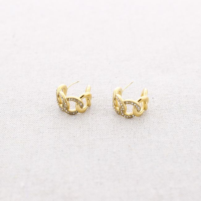 CRYSTAL BRAIDED HOOP EARRINGS