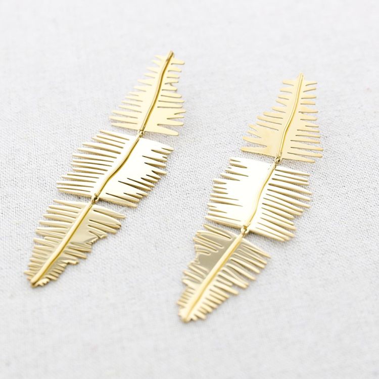 STEEL LEAF EARRINGS