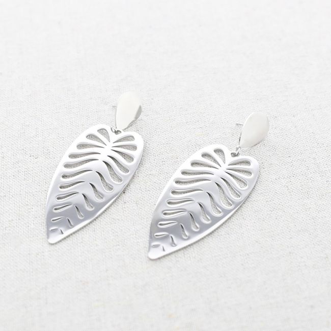 PENDIENTES ACERO COLGANTE CALADA