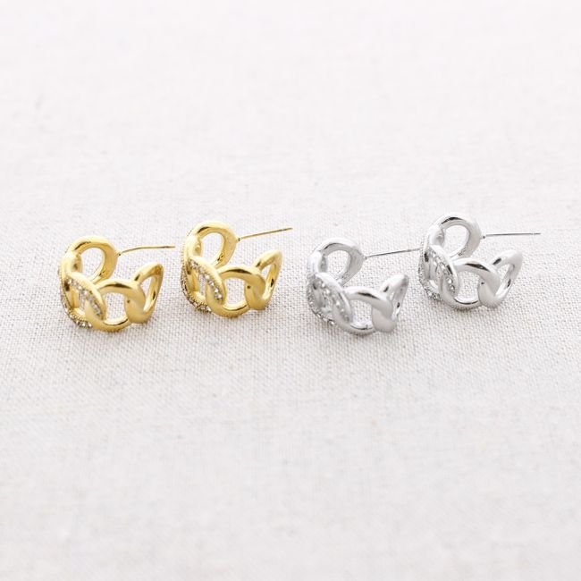 CRYSTAL BRAIDED HOOP EARRINGS