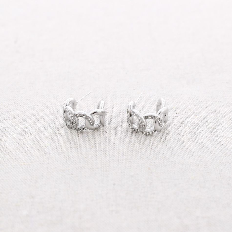 CRYSTAL BRAIDED HOOP EARRINGS