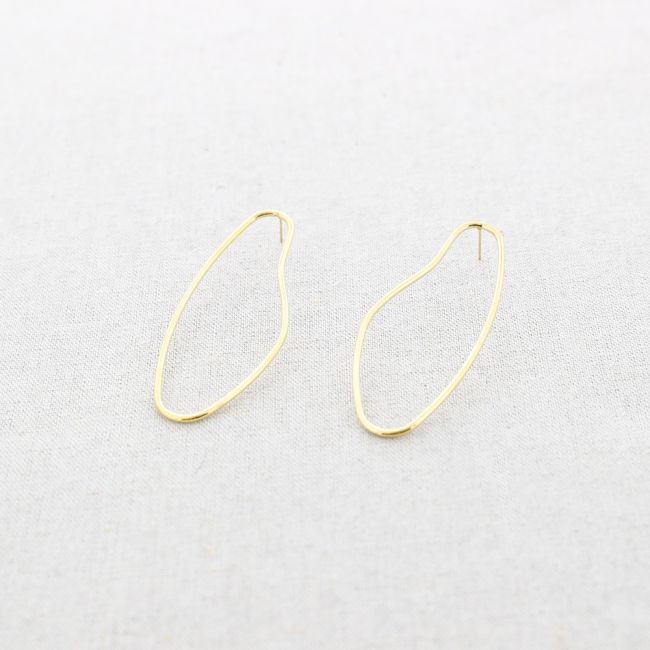 STEEL IRREGULAR HOOP EARRINGS