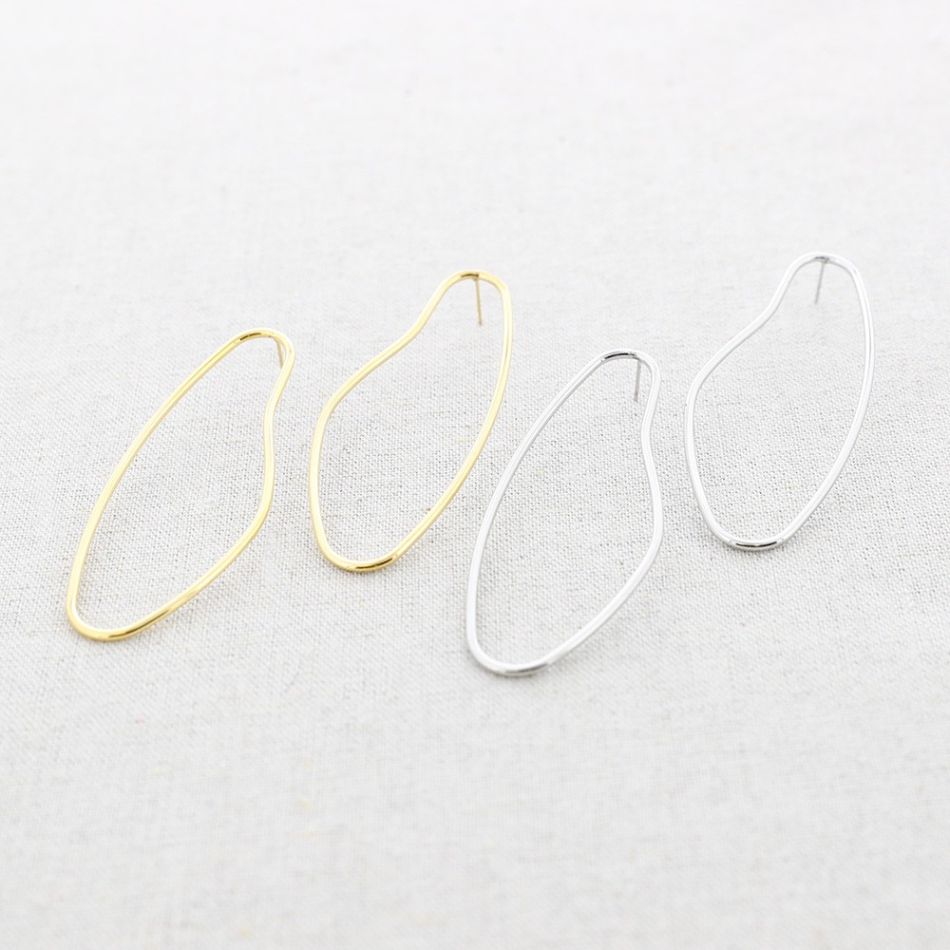 STEEL IRREGULAR HOOP EARRINGS