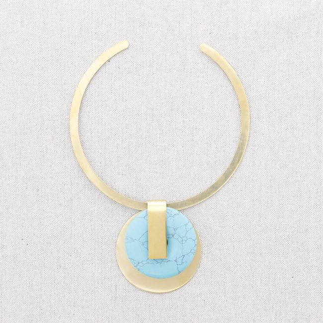 STEEL STONE PENDANT NECKLACE