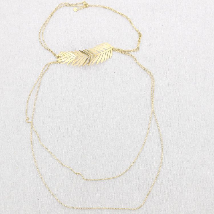 COLLAR LARGO ACERO HOJA CADENAS 2