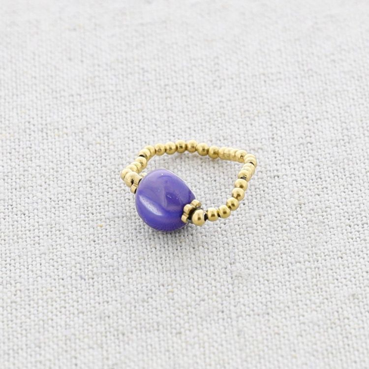 ANILLO ACERO CUENTA NÁCAR