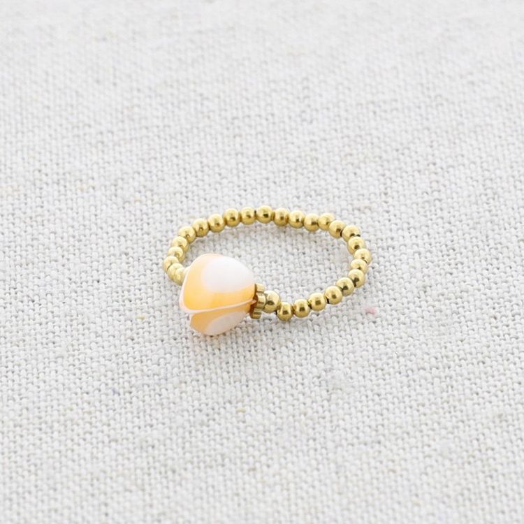 ANILLO ACERO CUENTA NÁCAR 2