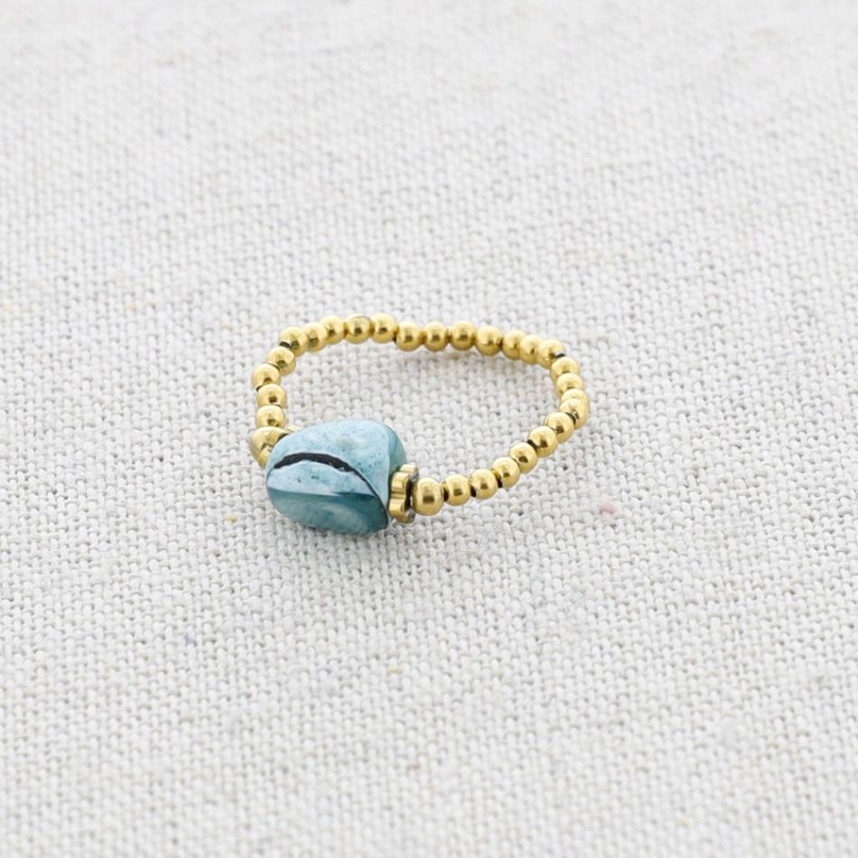 ANILLO ACERO CUENTA NÁCAR