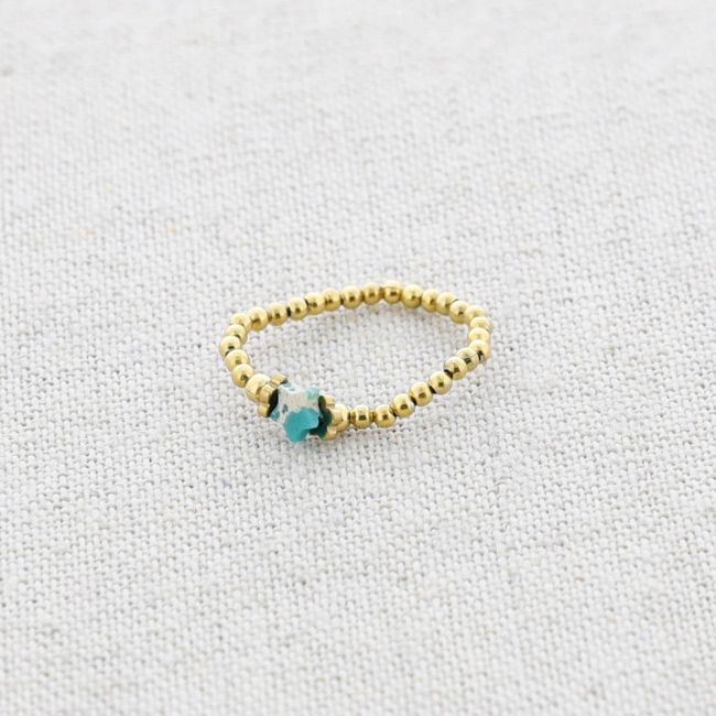 ANILLO ACERO ESTRELLA PIEDRA