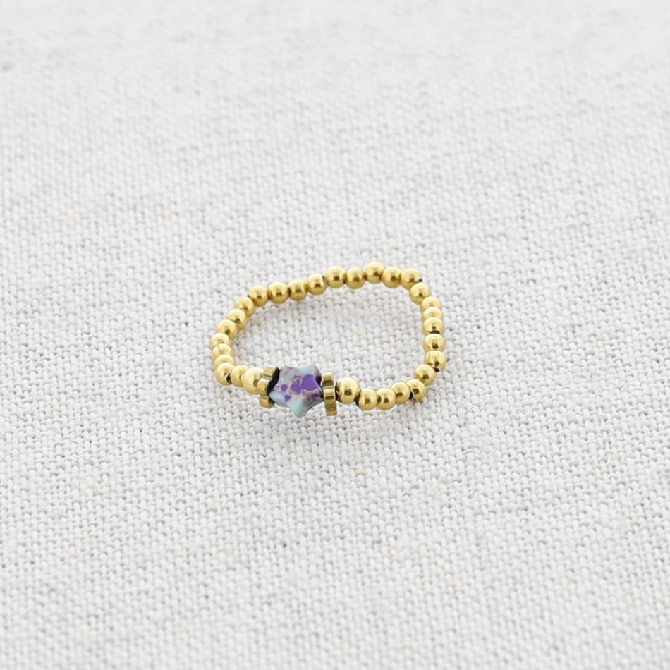 ANILLO ACERO ESTRELLA PIEDRA