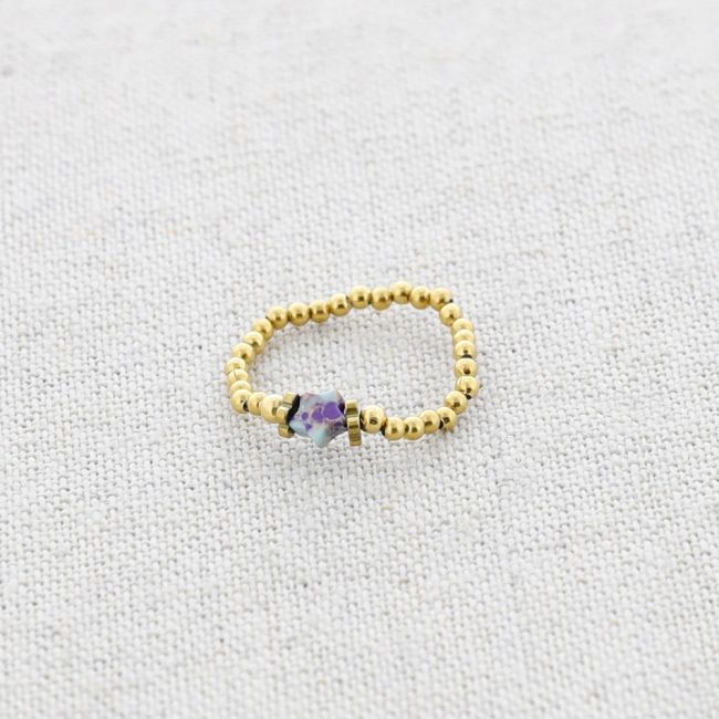 ANILLO ACERO ESTRELLA PIEDRA