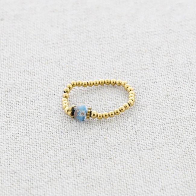 STONE STAR STEEL RING