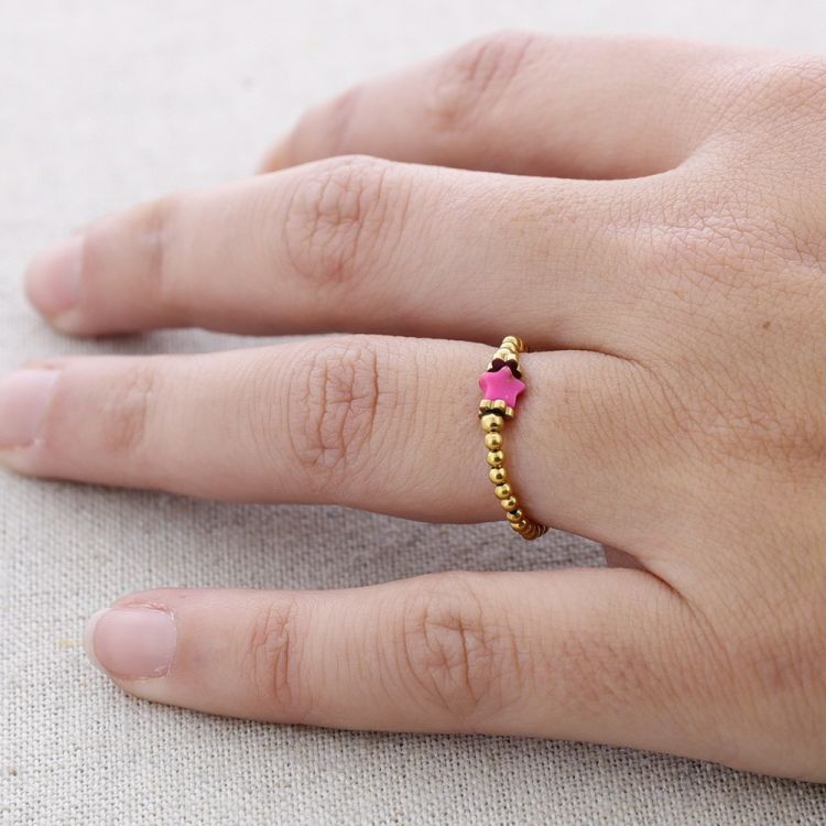 STONE STAR STEEL RING 2
