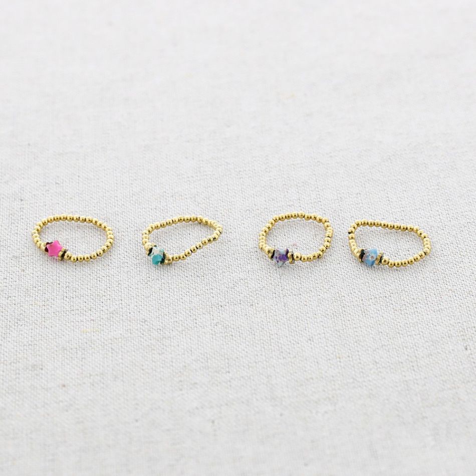STONE STAR STEEL RING