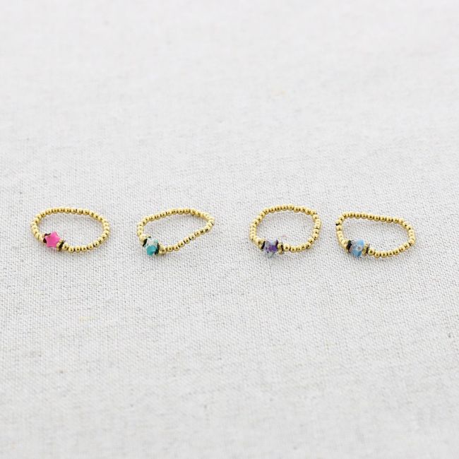 ANILLO ACERO ESTRELLA PIEDRA