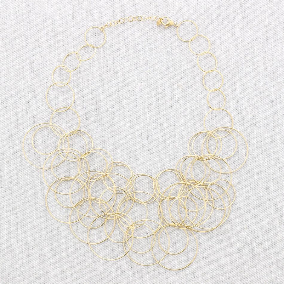 STEEL LINK BIB NECKLACE