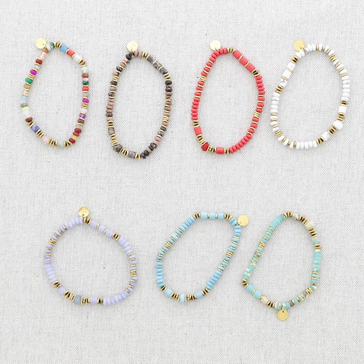 PULSERA ELÁSTICA ACERO PIEDRAS 2