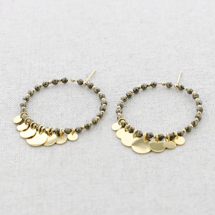 PENDIENTES ACERO CRISTALES COLGANTE CHAPITAS