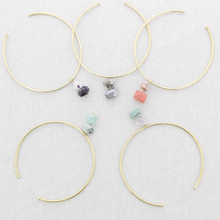 STONES PENDANT STEEL NECKLACE 2
