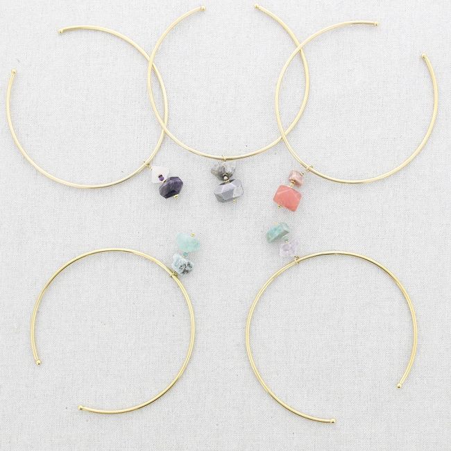 STONES PENDANT STEEL NECKLACE