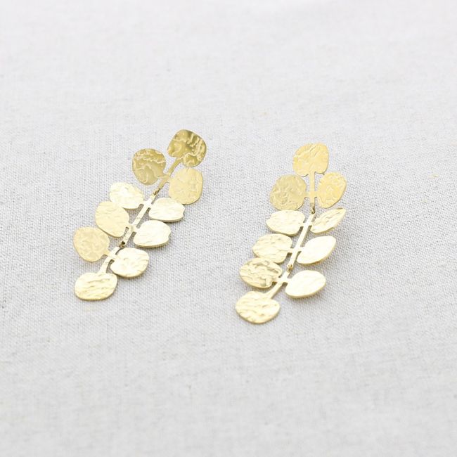 STEEL LEAVES EARRINGS