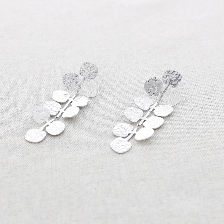 PENDIENTES ACERO HOJITAS